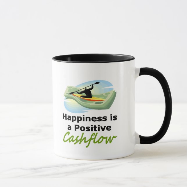 Taza La felicidad es una tesorería positiva (Derecha)