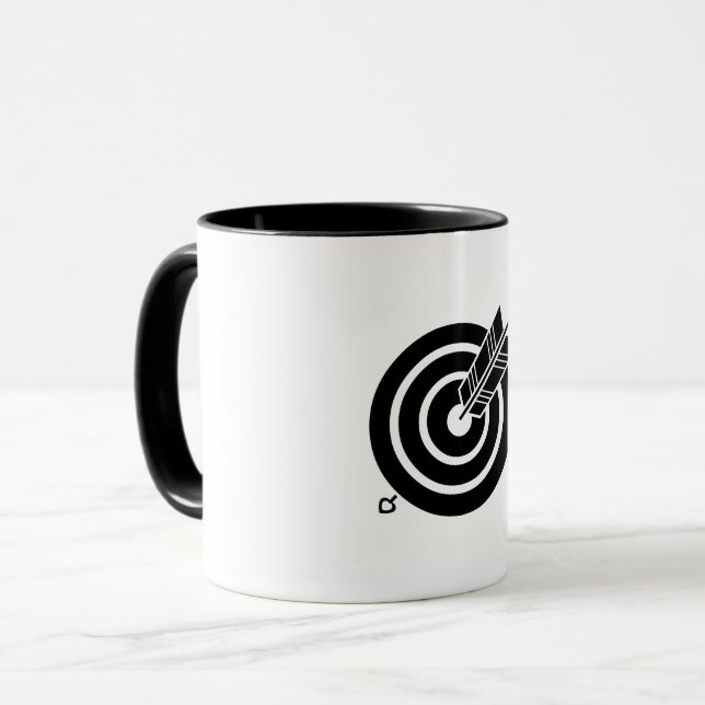 Taza La flecha golpea un objetivo redondo (Anverso izquierdo)