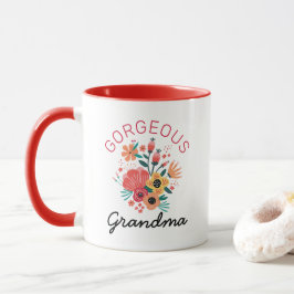 Taza La flor floral retro de la abuela grandiosa person
