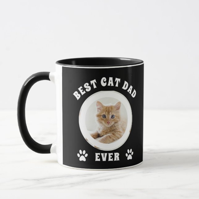 Taza La foto del mejor padre del gato jamás Personaliza (Izquierda)