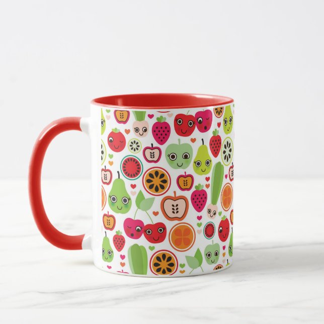 Taza la fruta embroma la manzana del ilustracion (Izquierda)