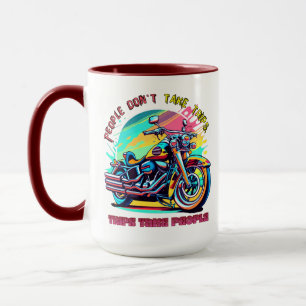 Taza La gente no hace viajes: bicicleta de estilo retro