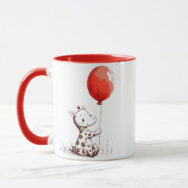 Taza La grafa del bebé adorable con globo rojo