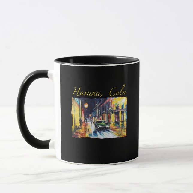 Taza La Habana Cuba - Escena nocturna Habana Vieja (Izquierda)