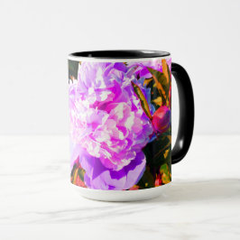 Taza La hermosa ronda de peoneses rosados