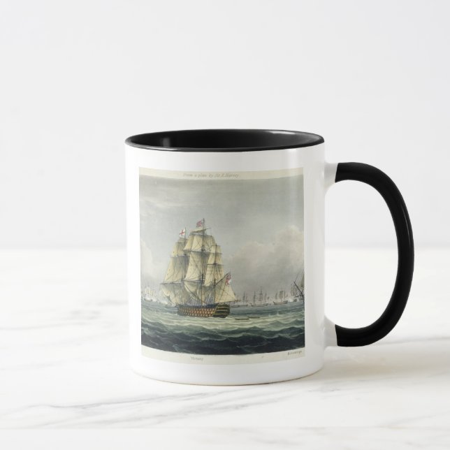 Taza La HMS Victory que navegaba para la línea francesa (Derecha)
