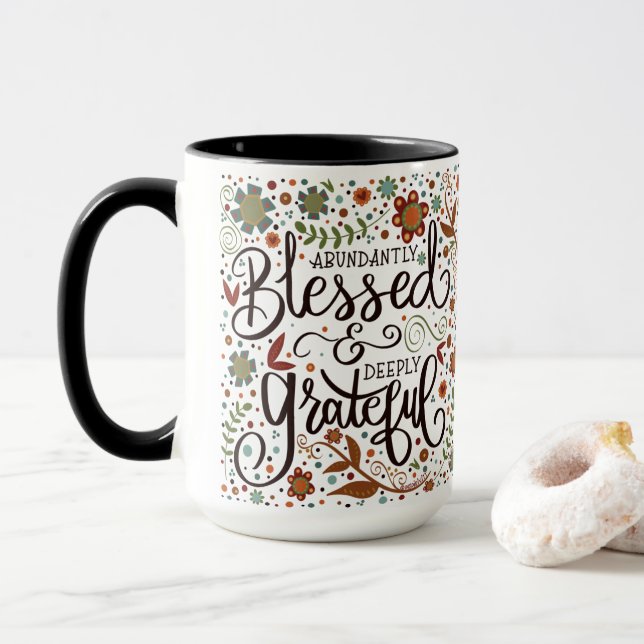 Taza La ingenua Bonito bendecida y agradecida inespirit (Con donut)