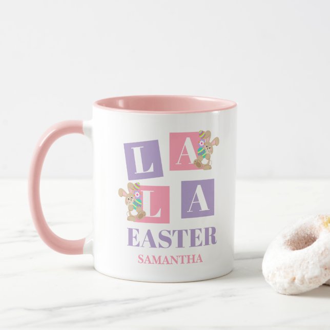 Taza La La Easter Cute Spring Bunny Mug (Con donut)