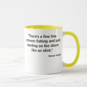 Taza La línea fina foto de la camiseta w de la pesca