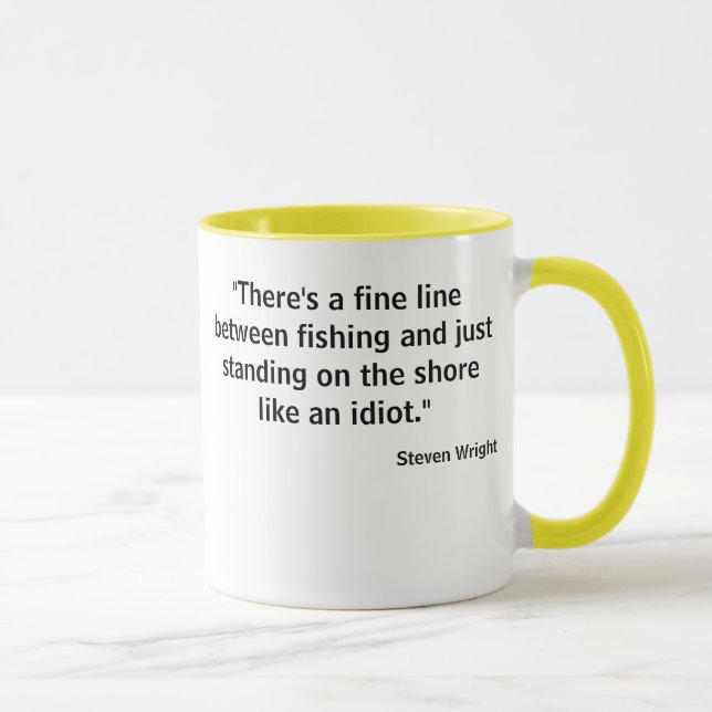 Taza La línea fina foto de la camiseta w de la pesca (Derecha)
