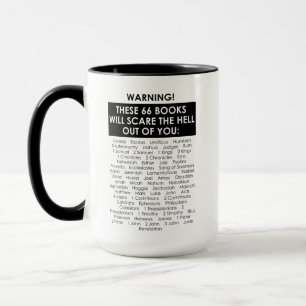 Taza La lista de libros de la Biblia asusta al infierno