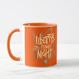 Taza La llama de la libertad ilumina el pantano nocturn