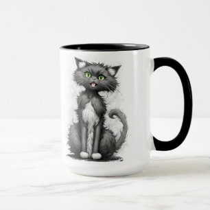 Taza La Loca Dama De Gato En Blanco