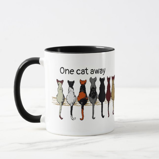 Taza La loca dama del gato en entrenamiento (Izquierda)
