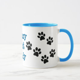 Taza La loca dama del gato Pawprints el café Mug