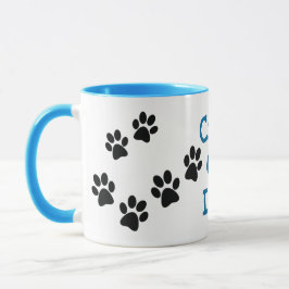 Taza La loca dama del gato Pawprints el café Mug