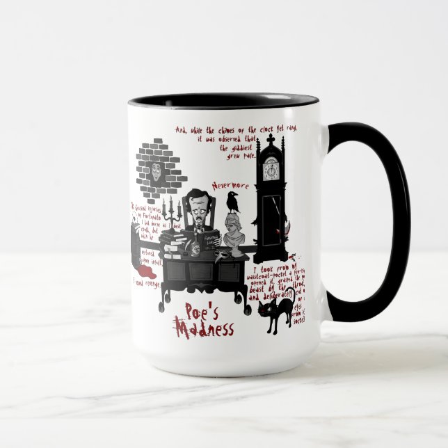 Taza La "locura del Poe" (taza de la versión 2) (Derecha)