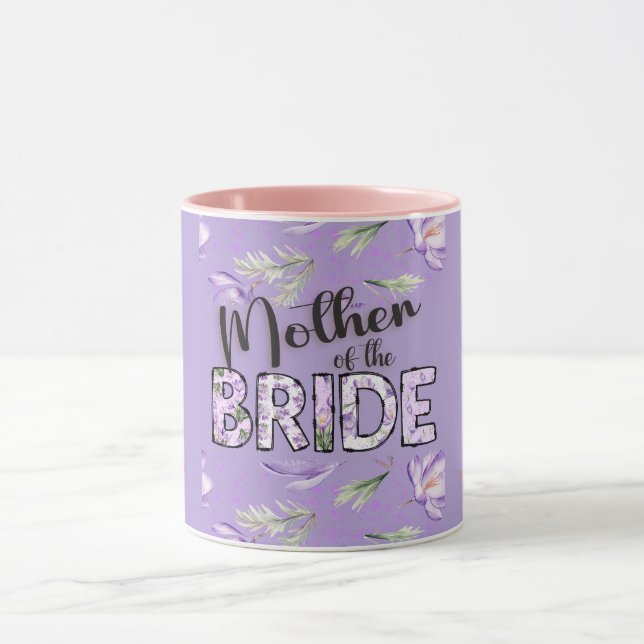 Taza La madre de la novia Lavender Crocus personalizada (Centro)