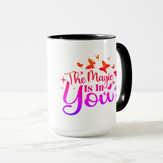 Taza "La magia está en ti" Café personalizado (Anverso derecho)