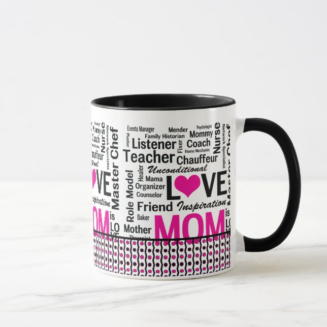 Taza La MAMÁ es AMOR, el día de madre, el cumpleaños de (Derecha)