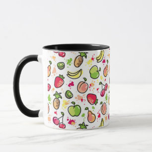 Taza la mano dibujada da fruto modelo