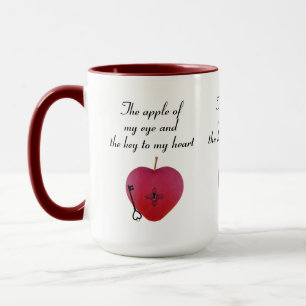 Taza La manzana de mi ojo y la llave de mi corazón