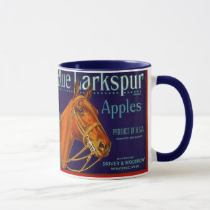 TAZA ¡LA MARCA AZUL APPLE DEL VINTAGE LARKSPUR DEL ~ DE