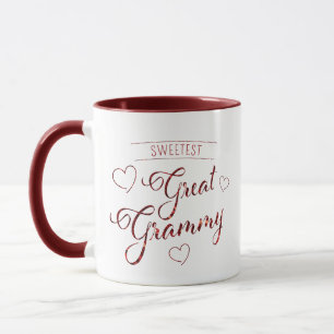 Taza La más dulce Gran Grammy lentejuela destello rojo