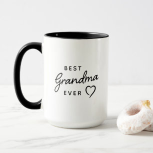 Taza La Mejor Abuela del Mundo Minimalista Negro y Blan