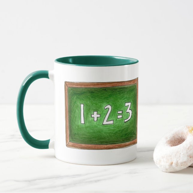 Taza La mejor escuela de matemáticas de pizarra verde d (Con donut)