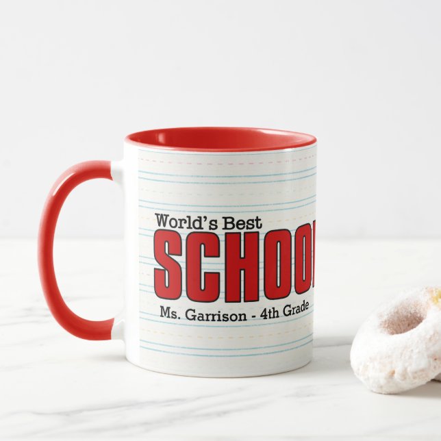 Taza La mejor escuela del mundo habla mal (Con donut)
