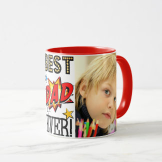 Taza La mejor foto del personalizado del super héroe