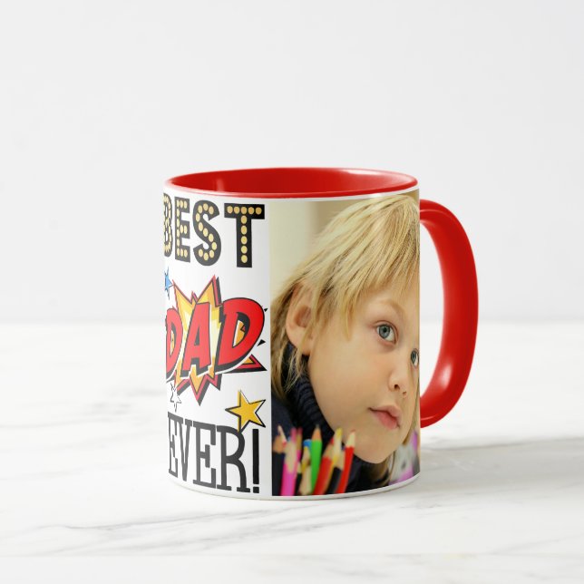 Taza La mejor foto del personalizado del super héroe (Anverso derecho)