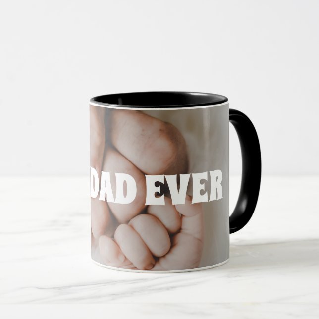 Taza La MEJOR foto NUNCA personalizada del PAPÁ (Anverso derecho)