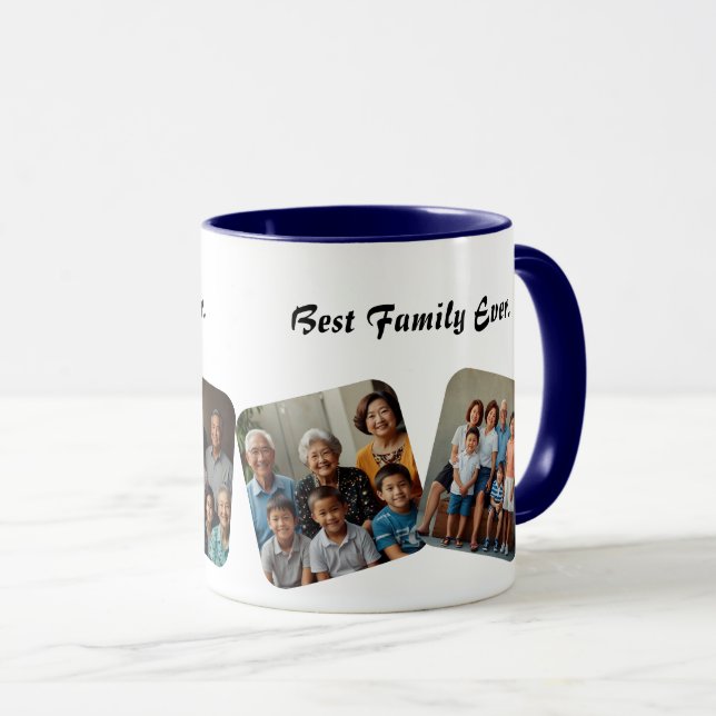 Taza La mejor foto personalizada de la familia (Anverso derecho)