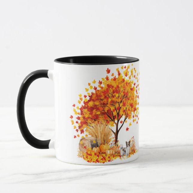 Taza La mejor madre del perro del otoño, Papillon (Izquierda)