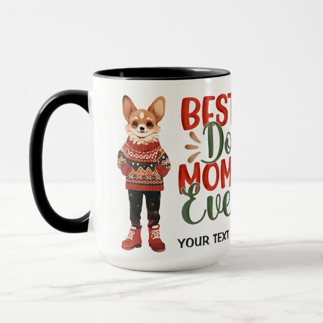 Taza La mejor madre del perro jamás Chihuahua Personali (Izquierda)