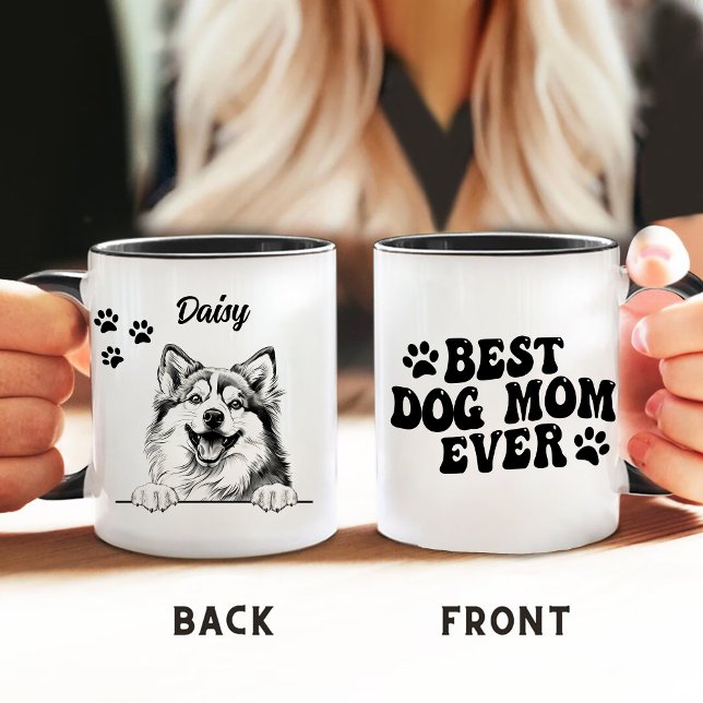 Taza La mejor madre del perro Pomsky Dog personalizada (Subido por el creador)
