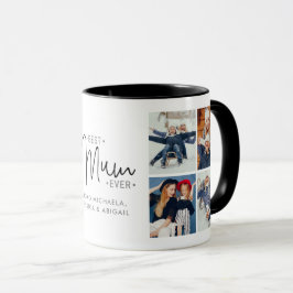 Taza 'La mejor mamá del mundo' personalizado de 8 fotos