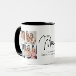 Taza 'La mejor mamá del mundo' personalizado de 8 fotos