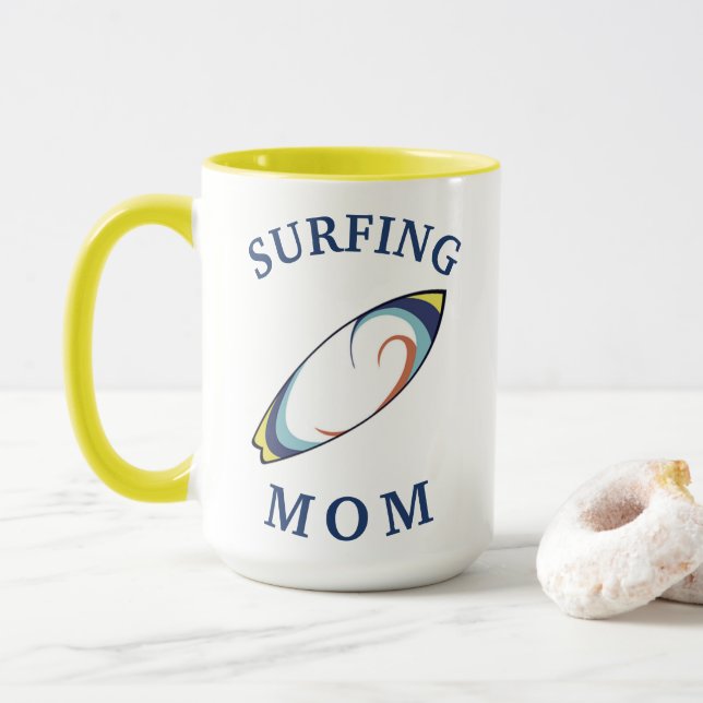 Taza ¡La mejor "MAMÁ EN SURF"! Día de la madre (Con donut)