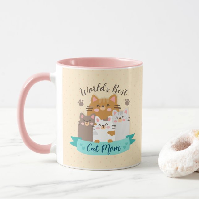 Taza La mejor mamá gata del mundo - gatitos curados (Con donut)