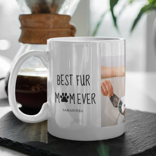 Taza La mejor mamá moderna de los cuatro   Foto de perr