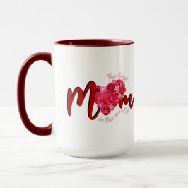 Taza La Mejor Mamá Rosas Rosadas Corazón Letra Script