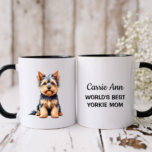 Taza La mejor mamá yorkie del mundo con foto