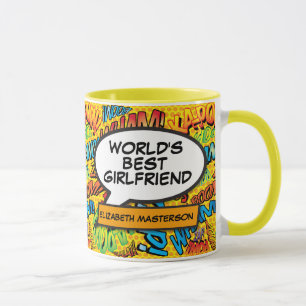 Taza La mejor novia del mundo divertido cómic moderno