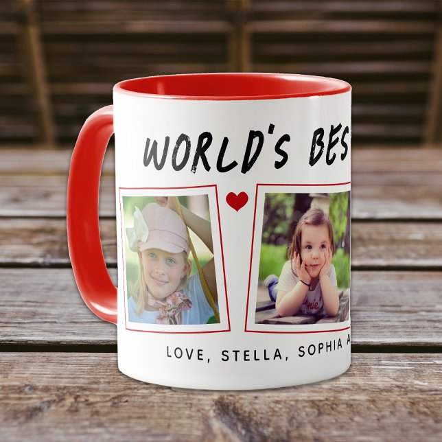 Taza La mejor película de fotos de papá 3 niños del mun (Subido por el creador)