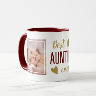 Taza La mejor tía de todos los tiempos 2 foto marrón y 
