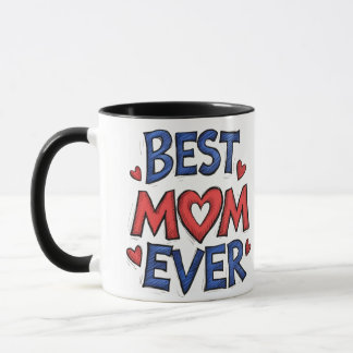 Taza La mejor tipografía rústica de la mamá con corazón