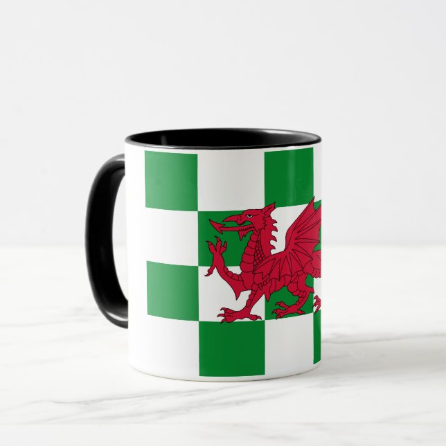 Taza La mística bandera del Dragón Celta Rojo de Gales (Anverso izquierdo)